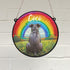 Staffordshire Bull Terrier Grey Rainbow Bridge Personalised Stained Glass Effect Suncatcher